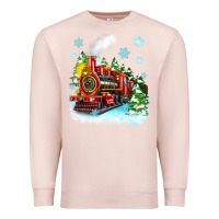 Pale Pink christmas polar express Premium Sweatshirt - Zillion Design Studio