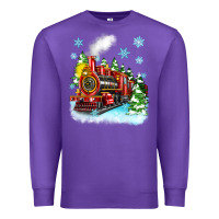Purple christmas polar express Premium Sweatshirt - Zillion Design Studio