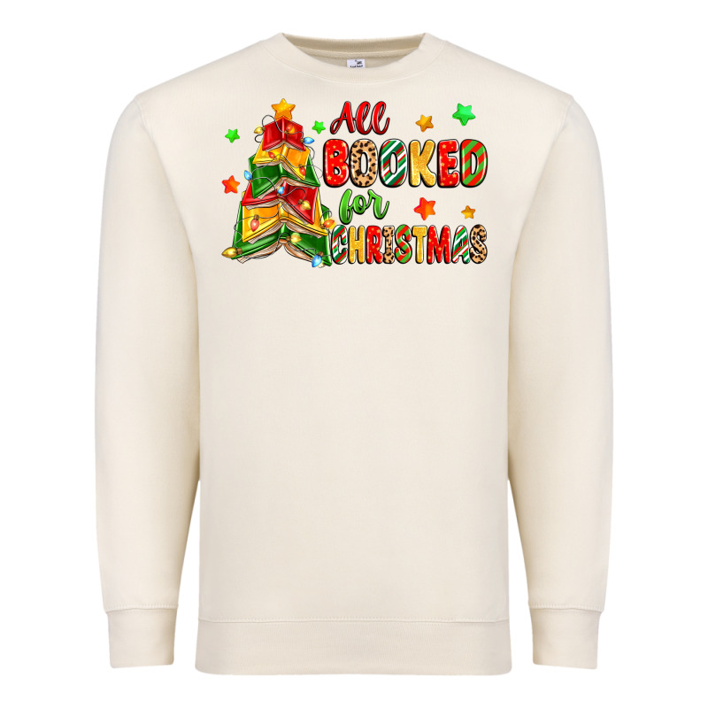All Booked For Christmas Premium Sweatshirt by Zillion Design Studio | Teevron
