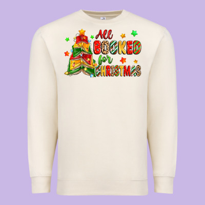 All Booked For Christmas Premium Sweatshirt Designed By Zillion Design Studio