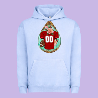 American Football And Western Roses Teardrop Urban Hoodie Designed By Bundleandbundleshop