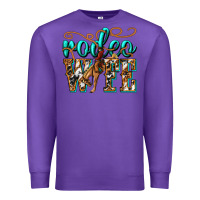Purple rodeo wife western Premium Sweatshirt - texasbilliewilder