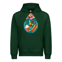 Forest Green american football and western roses teardrop Urban Hoodie - BundleAndBundleShop