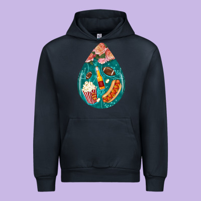 American Football And Western Roses Teardrop Urban Hoodie Designed By Bundleandbundleshop