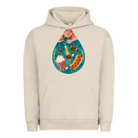Pigment French Oak american football and western roses teardrop Urban Hoodie - BundleAndBundleShop