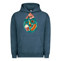 Pigment Midnight Navy american football and western roses teardrop Urban Hoodie - BundleAndBundleShop