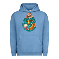 Pigment Pebble Blue american football and western roses teardrop Urban Hoodie - BundleAndBundleShop
