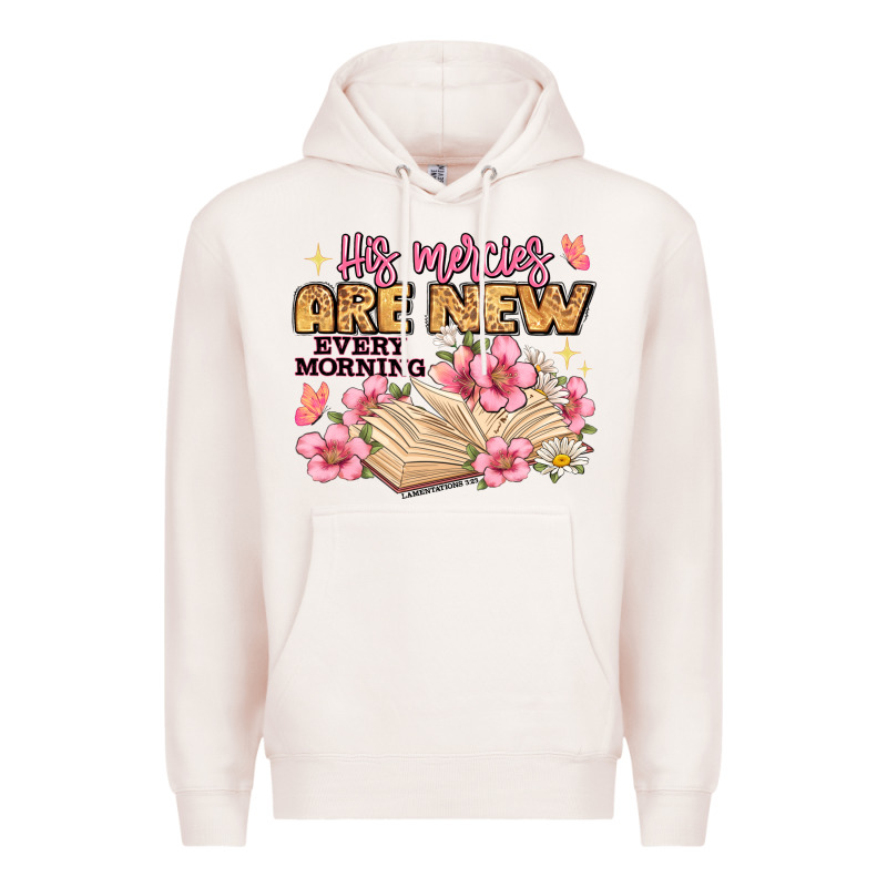 His Mercies Are New Every Morning Lamentations 3 2 Premium Hoodie by JahusDesignShop | Teevron
