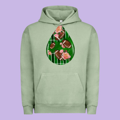 American Football And Western Roses Teardrop Urban Hoodie Designed By Bundleandbundleshop