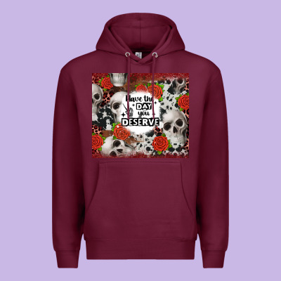Have The Day You Deserve Skull And Rose Premium Hoodie Designed By Jahusdesignshop