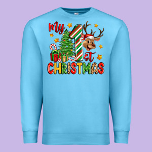 My First Christmas Premium Sweatshirt Designed By Zillion Design Studio