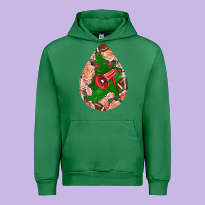 American Football And Western Roses Teardrop Urban Hoodie Designed By Bundleandbundleshop