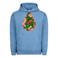 Pigment Pebble Blue american football and western roses teardrop Urban Hoodie - BundleAndBundleShop