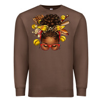 Chestnut softball afro messy bun Premium Sweatshirt - texasbilliewilder