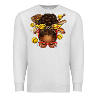 Oatmeal Heather softball afro messy bun Premium Sweatshirt - texasbilliewilder