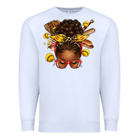 White softball afro messy bun Premium Sweatshirt - texasbilliewilder