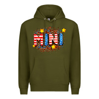 Army Green usa mini  leopard background Premium Hoodie - AdoDesignShop