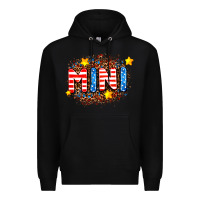 Black usa mini  leopard background Premium Hoodie - AdoDesignShop