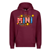Burgundy usa mini  leopard background Premium Hoodie - AdoDesignShop