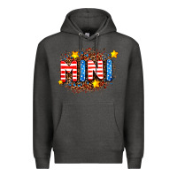 Charcoal Heather usa mini  leopard background Premium Hoodie - AdoDesignShop