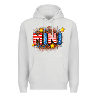 Dove Grey usa mini  leopard background Premium Hoodie - AdoDesignShop
