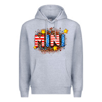 Heather Grey usa mini  leopard background Premium Hoodie - AdoDesignShop