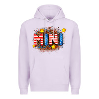 Lilac usa mini  leopard background Premium Hoodie - AdoDesignShop