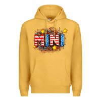 Mustard usa mini  leopard background Premium Hoodie - AdoDesignShop