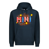Navy usa mini  leopard background Premium Hoodie - AdoDesignShop