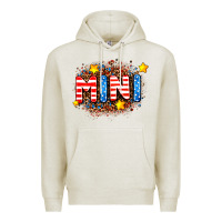 Oatmeal Heather usa mini  leopard background Premium Hoodie - AdoDesignShop