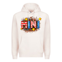Pale Pink usa mini  leopard background Premium Hoodie - AdoDesignShop