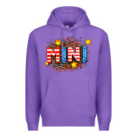 Purple usa mini  leopard background Premium Hoodie - AdoDesignShop