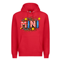 Red usa mini  leopard background Premium Hoodie - AdoDesignShop