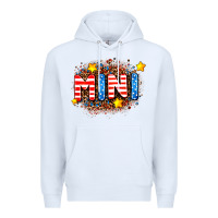 White usa mini  leopard background Premium Hoodie - AdoDesignShop