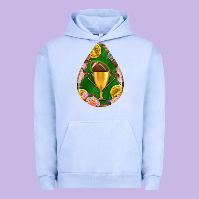 American Football And Western Roses Teardrop Urban Hoodie Designed By Bundleandbundleshop