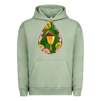 Pigment Oil Green american football and western roses teardrop Urban Hoodie - BundleAndBundleShop