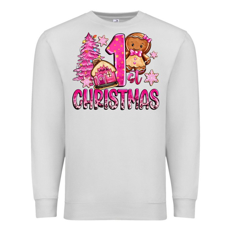 1st Christmas Gingerbread Girl Premium Sweatshirt by Zillion Design Studio | Teevron