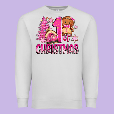 1st Christmas Gingerbread Girl Premium Sweatshirt Designed By Zillion Design Studio