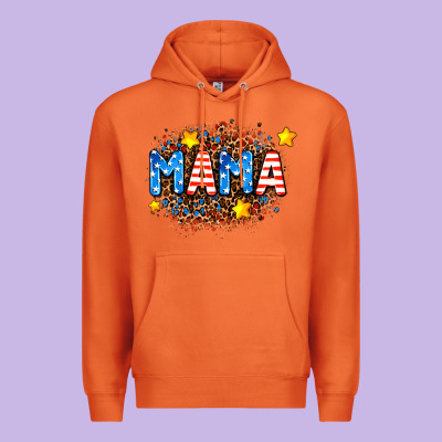Usa Mama  Leopard Background Premium Hoodie Designed By Adodesignshop
