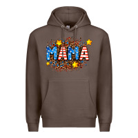Coffee usa Mama  leopard background Premium Hoodie - AdoDesignShop