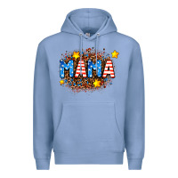 Colony Blue usa Mama  leopard background Premium Hoodie - AdoDesignShop