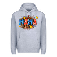 Heather Grey usa Mama  leopard background Premium Hoodie - AdoDesignShop
