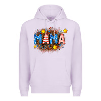 Lilac usa Mama  leopard background Premium Hoodie - AdoDesignShop
