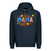 Navy usa Mama  leopard background Premium Hoodie - AdoDesignShop