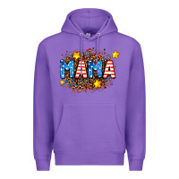 Purple usa Mama  leopard background Premium Hoodie - AdoDesignShop