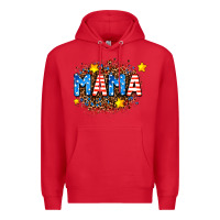 Red usa Mama  leopard background Premium Hoodie - AdoDesignShop