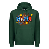 Sports Green usa Mama  leopard background Premium Hoodie - AdoDesignShop