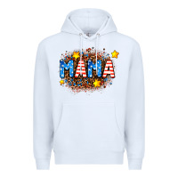 White usa Mama  leopard background Premium Hoodie - AdoDesignShop
