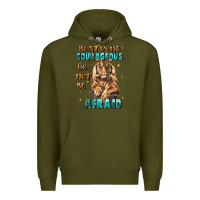 Army Green be strong and courageous Premium Hoodie - JahusDesignShop
