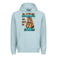 Blue Mist be strong and courageous Premium Hoodie - JahusDesignShop